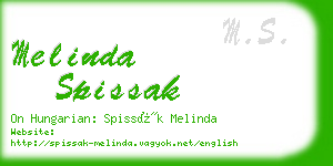 melinda spissak business card